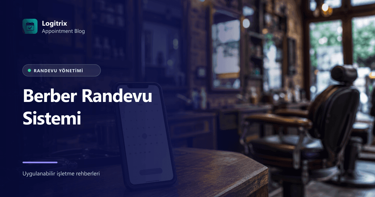 Berber dükkanında online randevu takvimini gösteren rehber görseli
