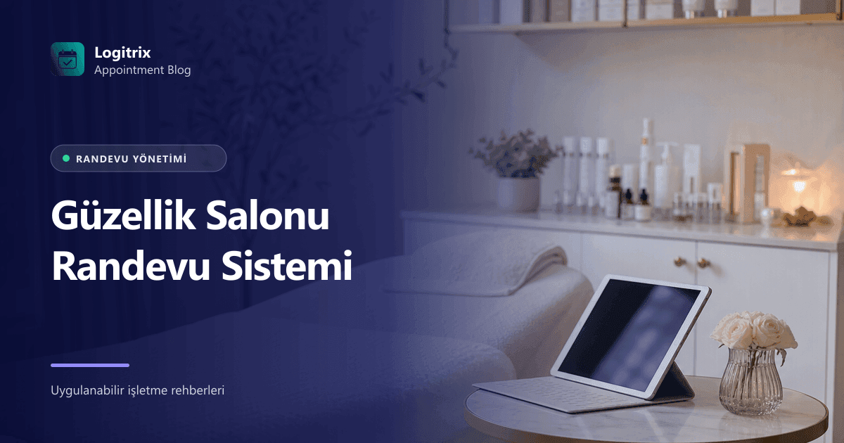 Güzellik salonunda online randevu ve hizmet takvimini gösteren görsel