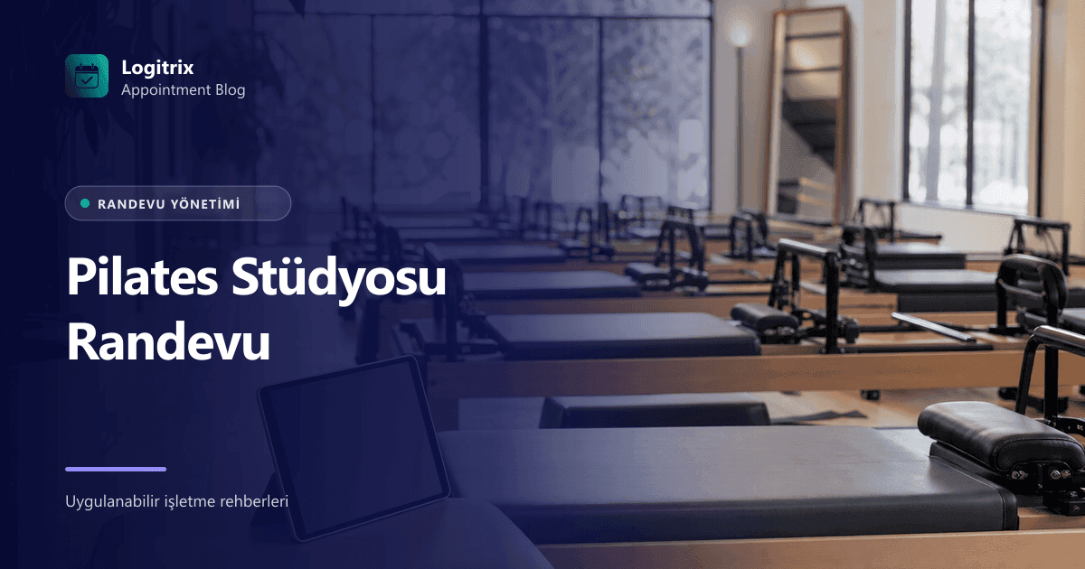Pilates stüdyosunda ders randevu ve kontenjan yönetimini gösteren görsel