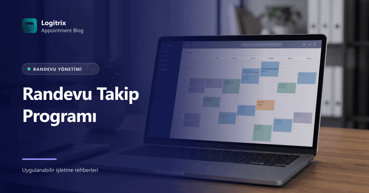 Dijital randevu takip programı paneli ve takvim görseli